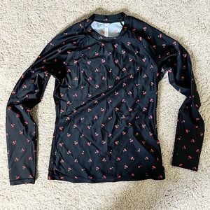 Gap cherry print long sleeve rash guard size medium